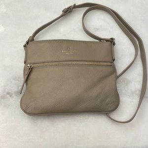 Taupe leather Kate Spade adjustable crossbody